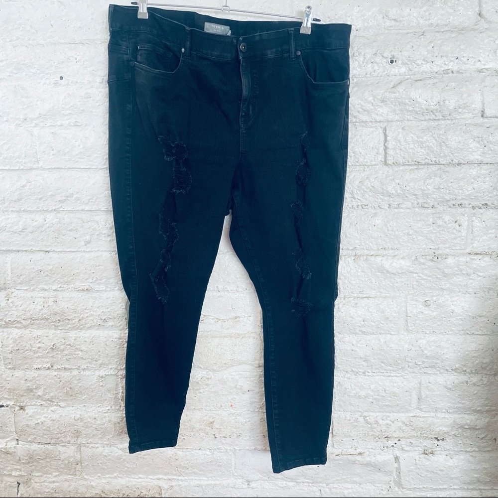 Torrid  jeans denim  black  distressed  size 24 R